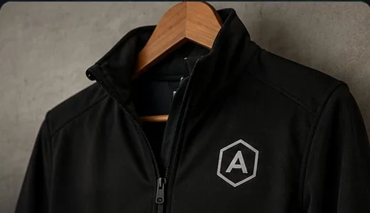 Branded apparel — custom logo jacket