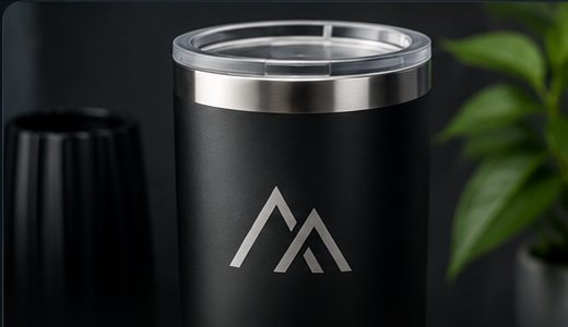 Branded premium drinkware — custom tumbler and mug