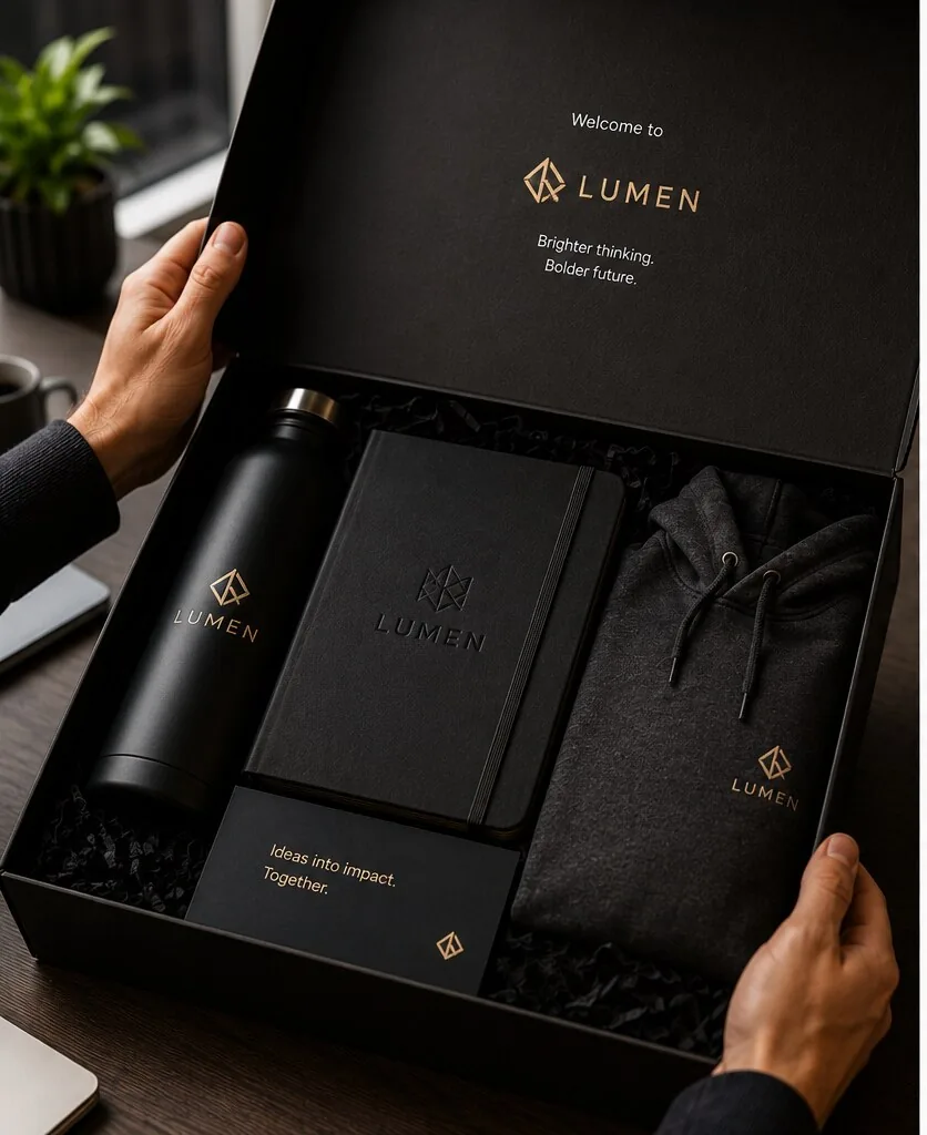 Branded corporate gift box by Inskribo