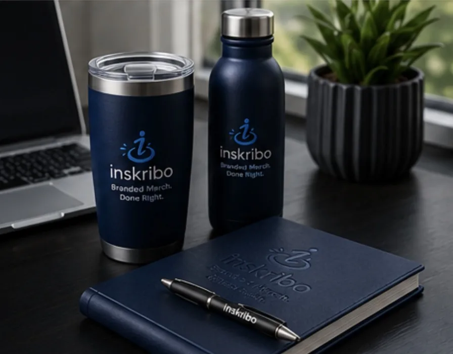 Branded drinkware in use