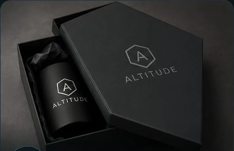 Custom branded gift box and tumbler with a company logo