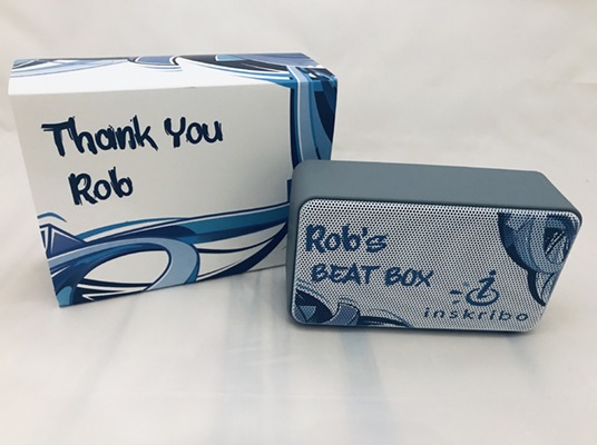 Personalized Bluetooth speaker in custom packaging