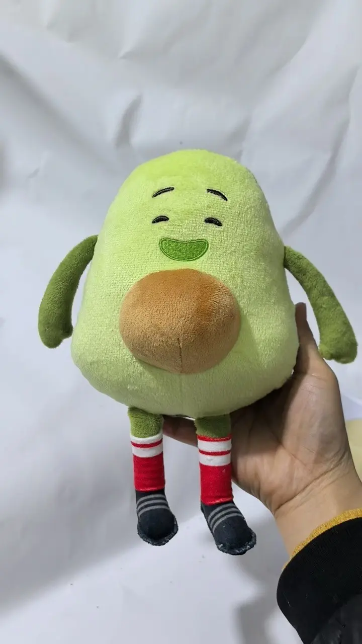 Foodtastic avocado character plush wearing striped socks