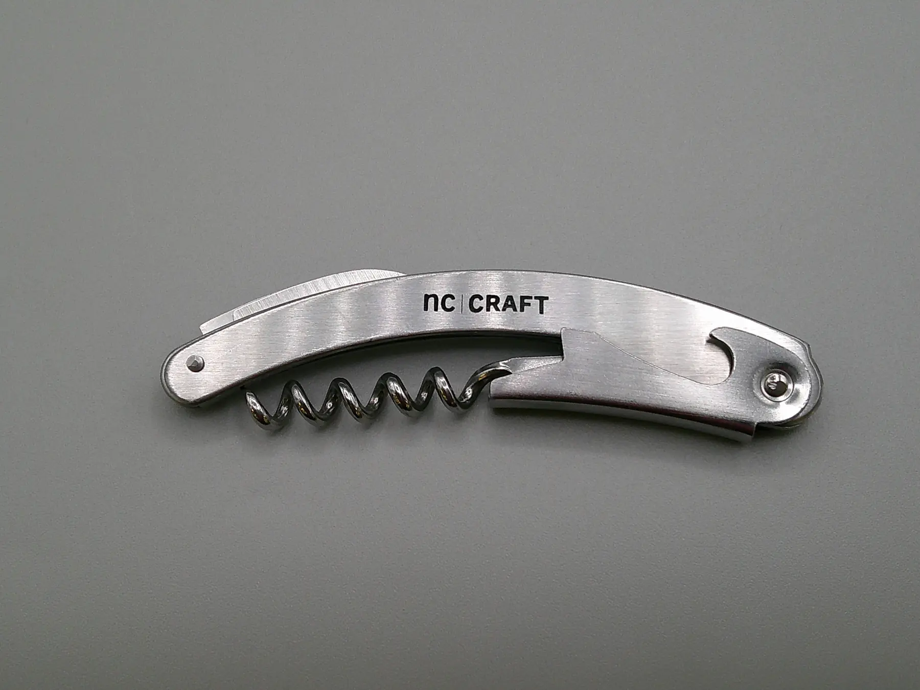 Stainless steel NC Craft corkscrew with custom branding