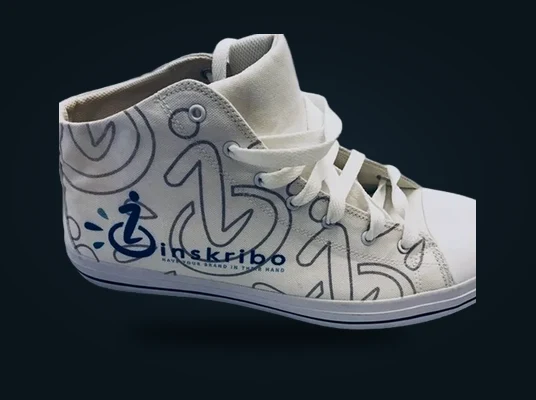 Pair of custom branded shoes