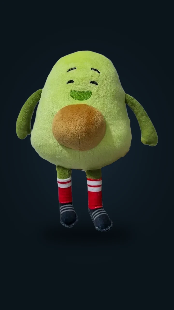 Foodtastic avocado character plush wearing striped socks