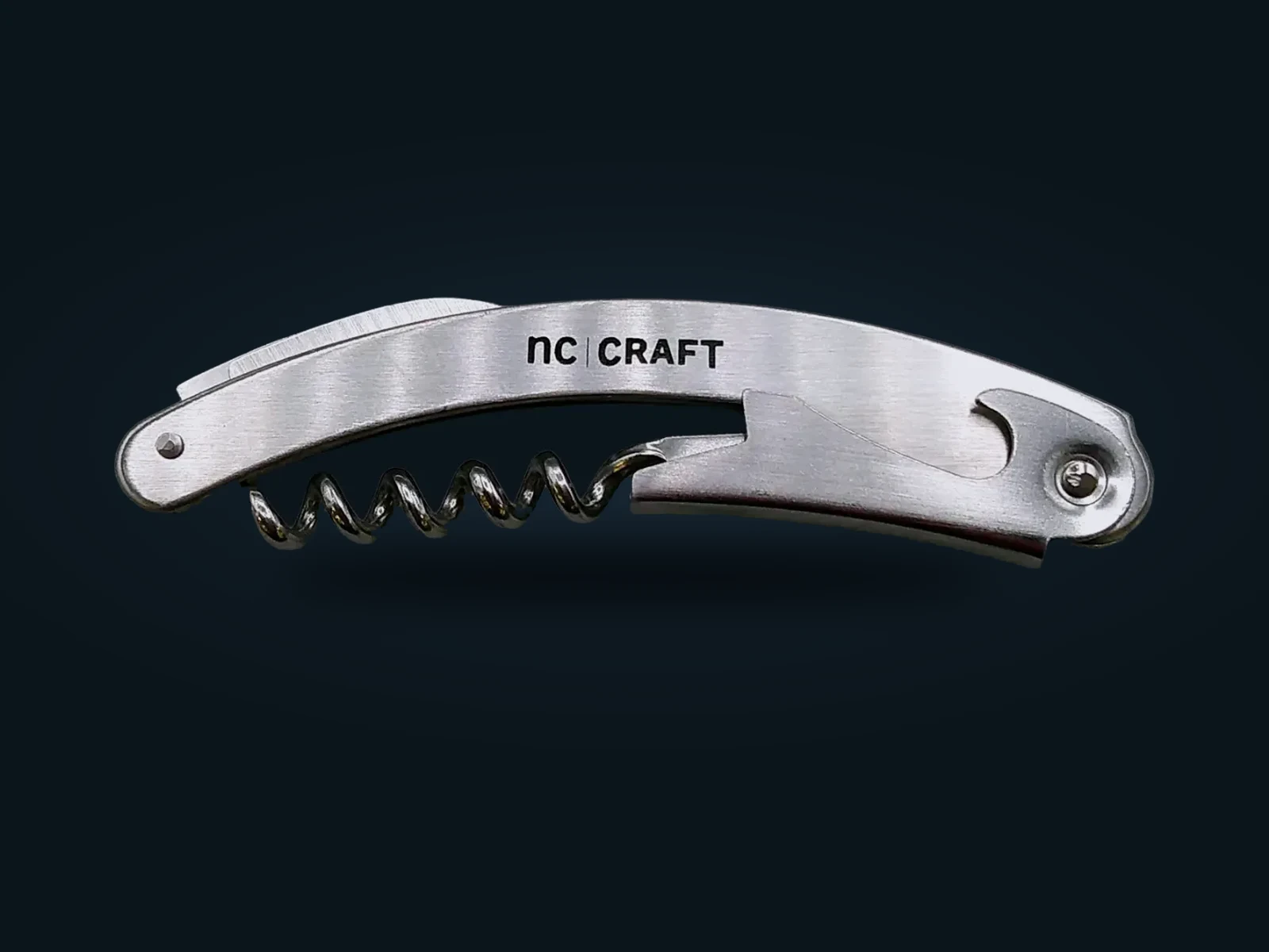 Stainless steel NC Craft corkscrew with custom branding
