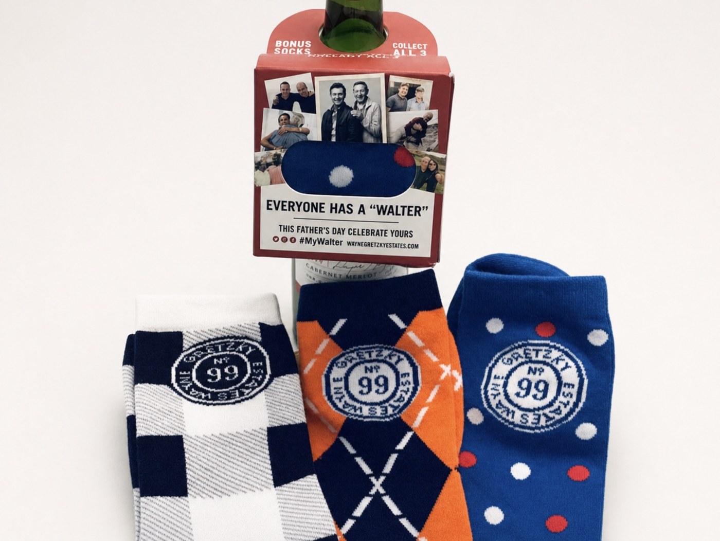 Who's Your Walter Father's Day socks campaign for Wayne Gretzky Wines
